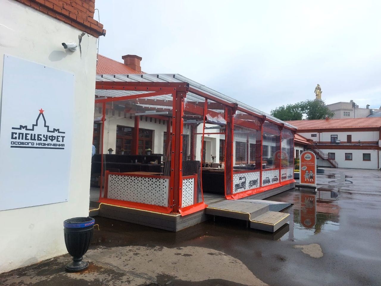 ПВХ шторы для летней террасы кафе в Пучеже